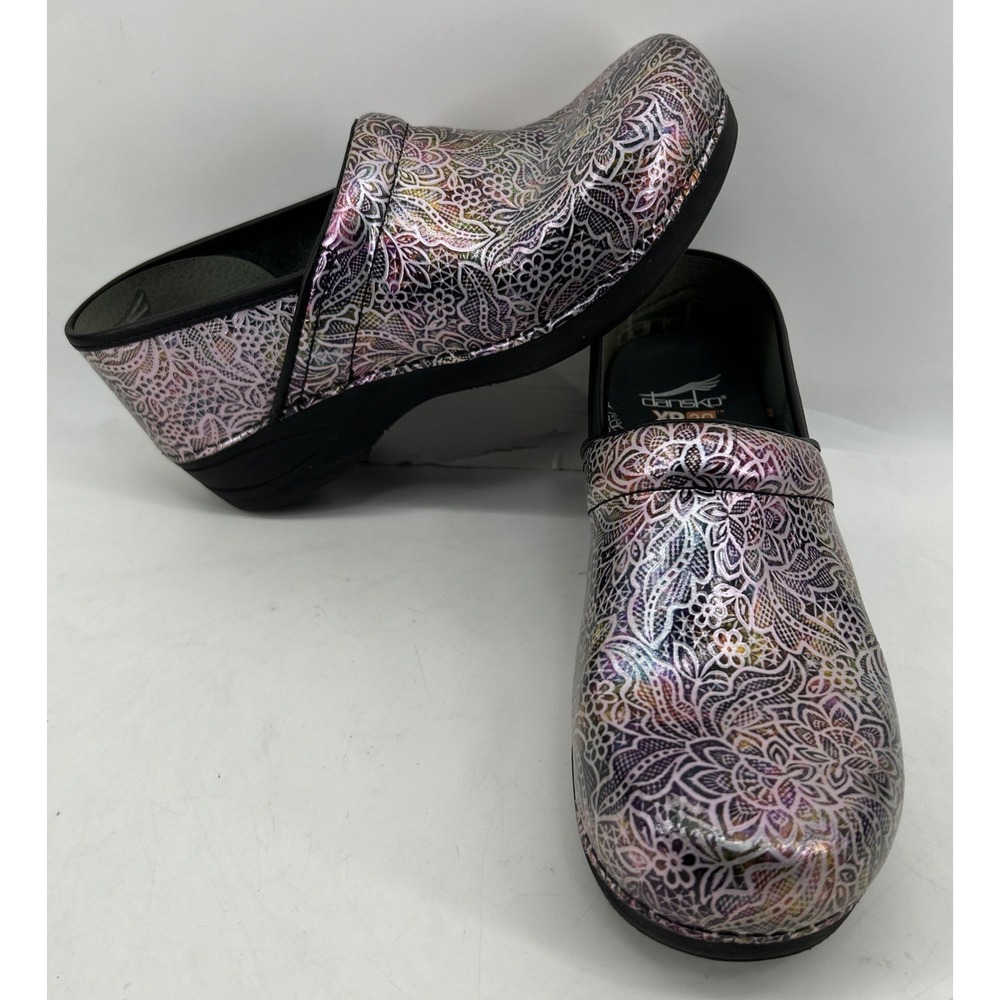 Dansko Professional XP 2.0 Slip On Clogs Iridescent Lacy Pattern Size 42 US 12